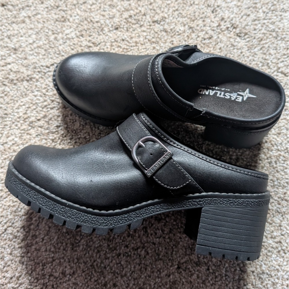 Eastland Women's 8 Nola Clog Black Chunky Lug Sole Grunge Whimsigoth Biker Emo